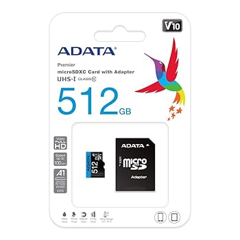 Amazon.com: ADATA 512GB AData Premier microSDXC A1 UHS-1